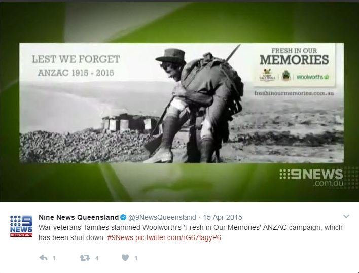 Anzac Day woolworths 2015