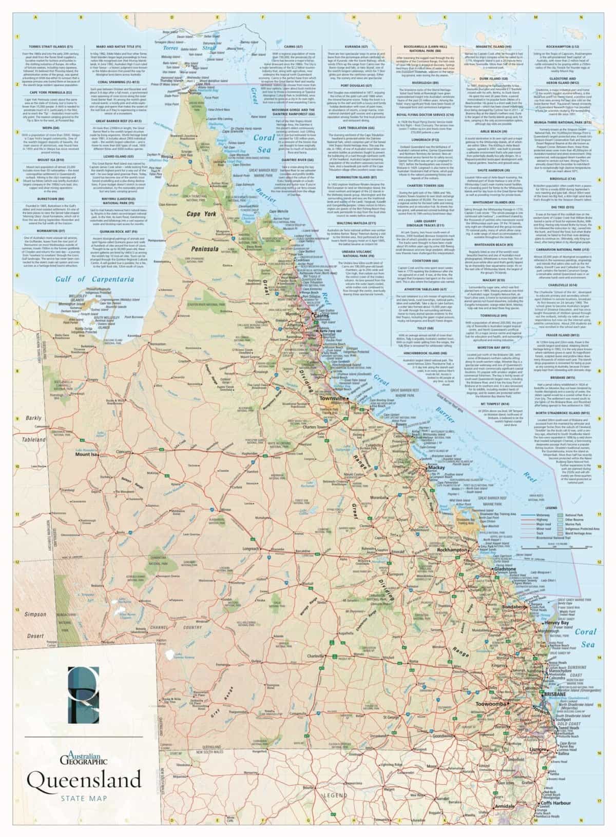 QLD State Map - Australian Geographic