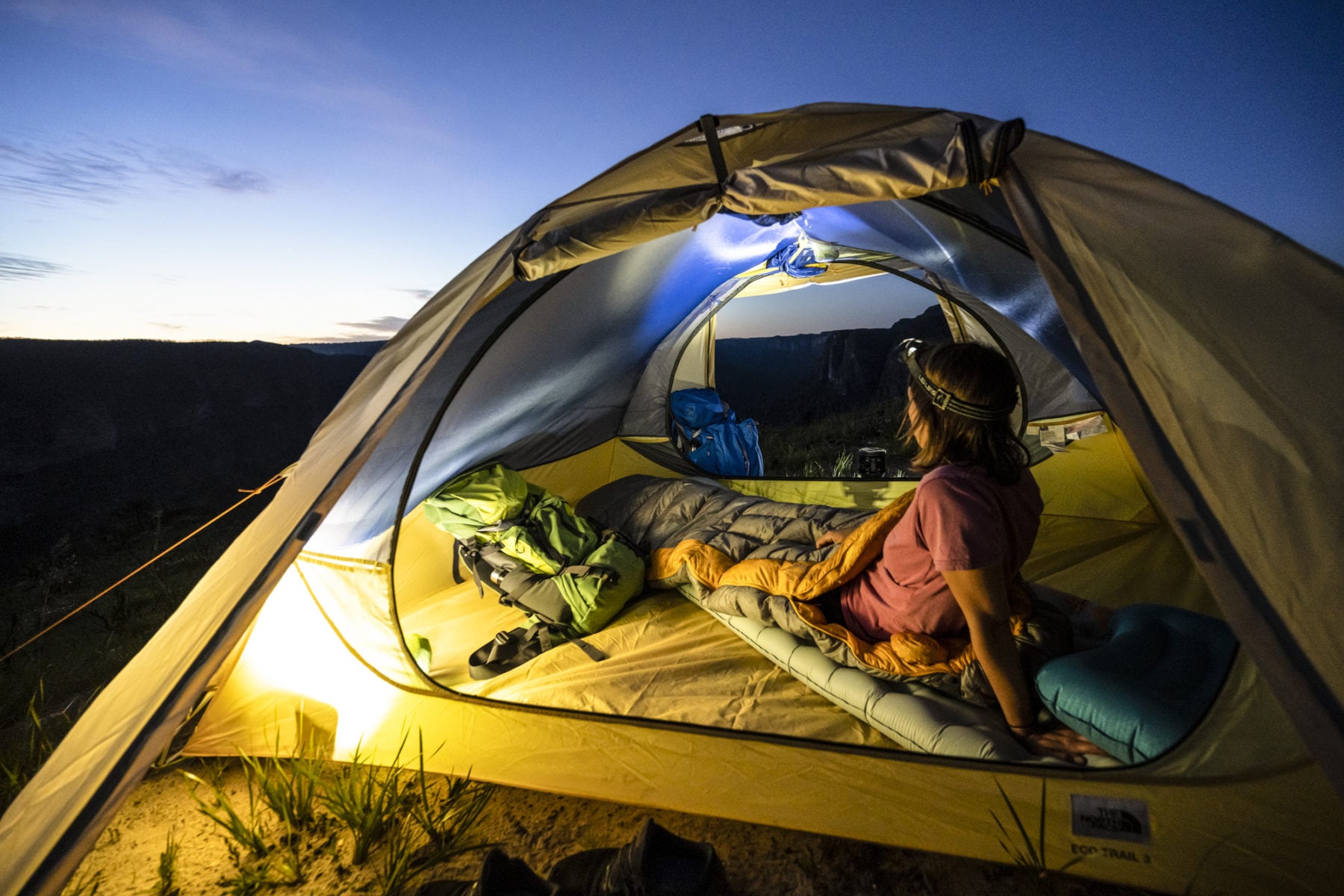 tent with built in mattress and sleeping bag